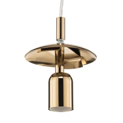 Hængelampe 562, glas klar, kappe/baldakin guld