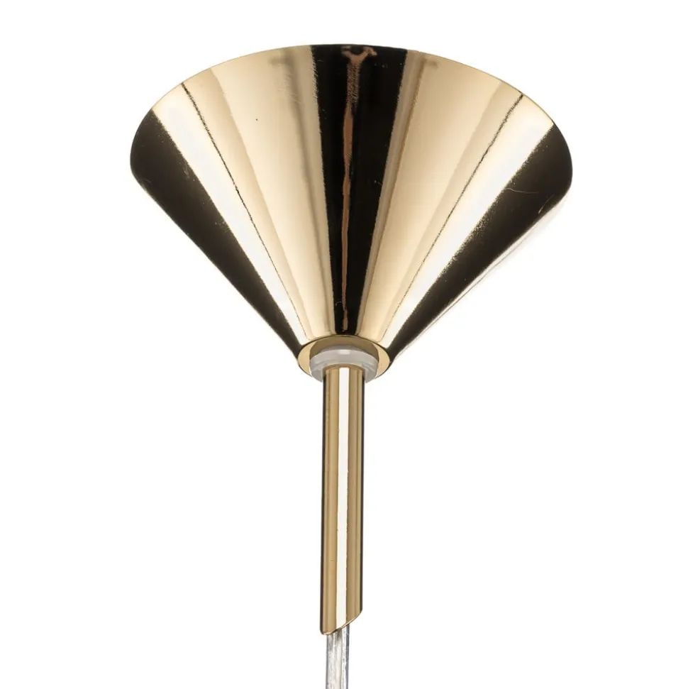 Hængelampe 562, glas klar, kappe/baldakin guld