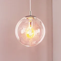 Hængelampe 562, glas klar, kappe/baldakin krom