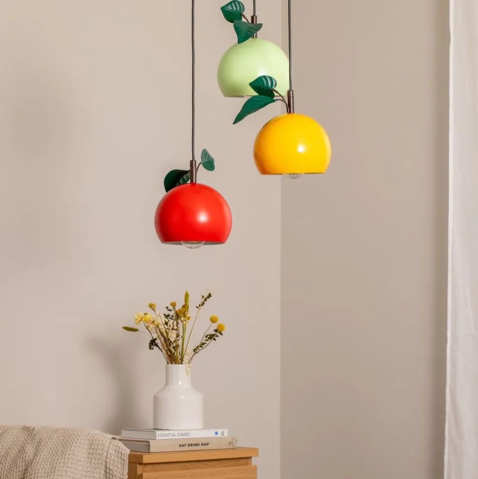 Hængelampe Apple mix, farverig, metal, Ø 42 cm, 3 lyskilder, E27