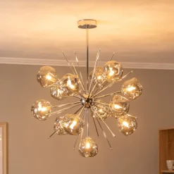 Hængelampe AV-1777-13K kromfarvet glas 13-flammet