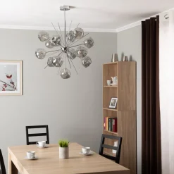 Hængelampe AV-1777-13K kromfarvet glas 13-flammet