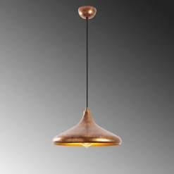 Hængelampe Barek 11545, messing brun, metal, Ø 34 cm