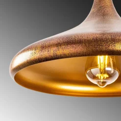 Hængelampe Barek 11545, messing brun, metal, Ø 34 cm