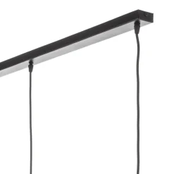 Hængelampe Barrel med træskærme, 3 lyskilder, lang