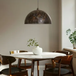 Hængelampe Berceste, Ø 60 cm, gammel messing, metal