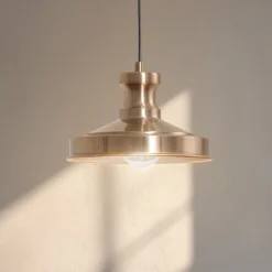 Hængelampe Berceste, guldfarvet, metal, Ø 22 cm, E27