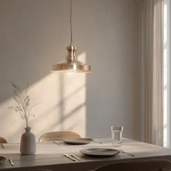 Hængelampe Berceste, guldfarvet, metal, Ø 22 cm, E27