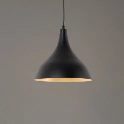 Hængelampe Berceste, sort/kobber, Ø 22 cm, jern