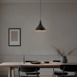 Hængelampe Berceste, sort/kobber, Ø 22 cm, jern