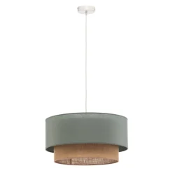 Hængelampe Boho Ø 45 cm 1-flammet salviegrøn/jute