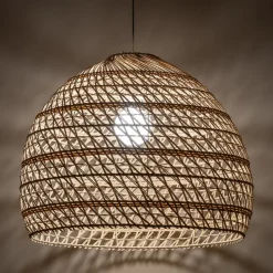 Hængelampe BOHO, Ø 60 cm, naturbrun, rattan, E27