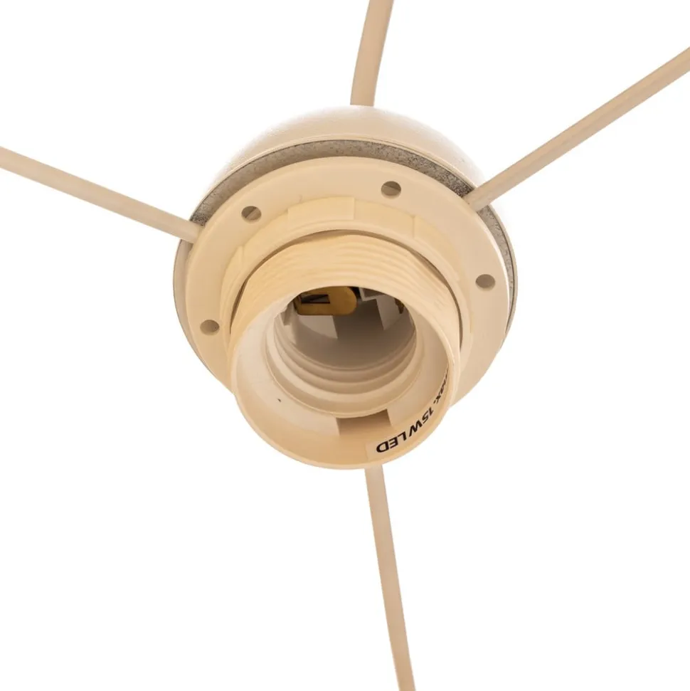 Hængelampe Boho, 2 lyskilder, tekstil, creme-hvid/rattan