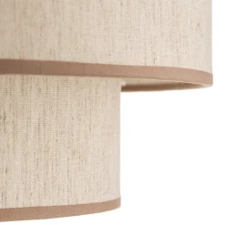 Hængelampe Boho, dobbelt skærm, beige