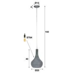 Hængelampe Bombur 1 lyskilde sortbrun