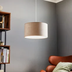 Hængelampe Bristol, vævet mønster, beige