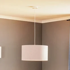 Hængelampe Bristol, vævet mønster, grå