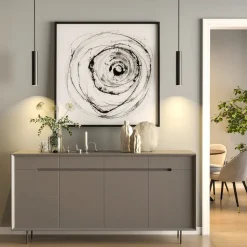 Hængelampe CAN, sort, højde 35 cm, Ø 6 cm, metal, GU10