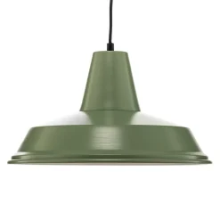 Hængelampe Class i metal, grøn/hvid