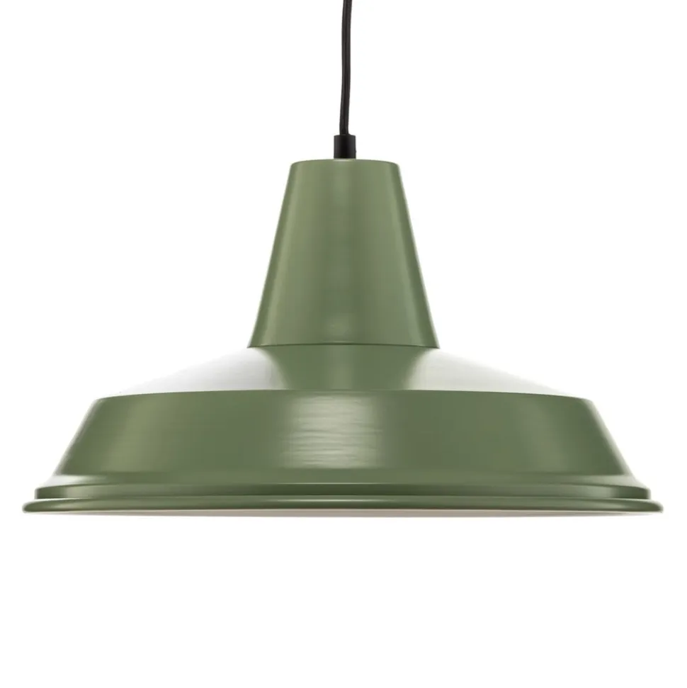 Hængelampe Class i metal, grøn/hvid