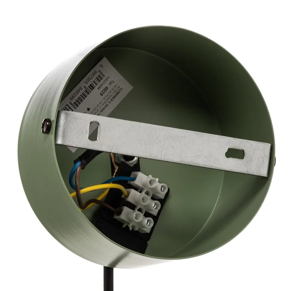 Hængelampe Class i metal, grøn/hvid