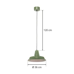 Hængelampe Class i metal, grøn/hvid