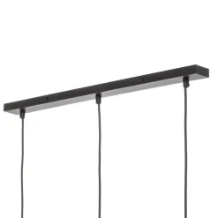 Hængelampe Cliff, tre burskærme med træbånd