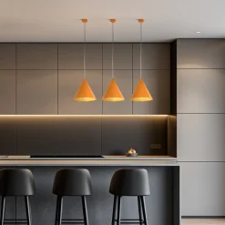 Hængelampe Cono, 1 lyskilde, Ø 25 cm, orange, E27