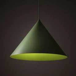 Hængelampe Cono, 1 lyskilde, Ø 50 cm, grøn, E27