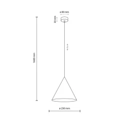 Hængelampe Cono, 1 lyskilde, Ø 25 cm, grøn, E27