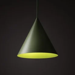 Hængelampe Cono, 1 lyskilde, Ø 25 cm, grøn, E27