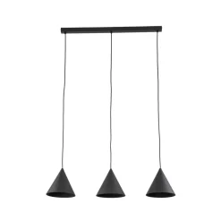 Hængelampe Cono, 3 lyskilder, sort, E27