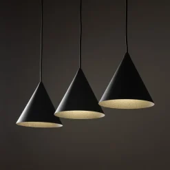 Hængelampe Cono, 3 lyskilder, sort, E27