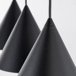 Hængelampe Cono, 3 lyskilder, sort, E27
