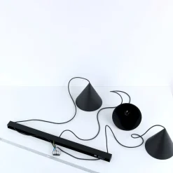 Hængelampe Cono, 3 lyskilder, sort, E27