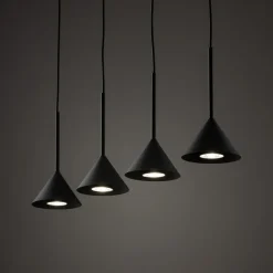 Hængelampe Cono Mini, 4 lyskilder, sort, E27
