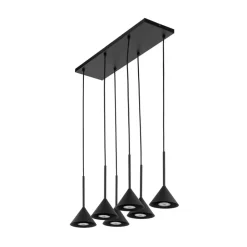 Hængelampe Cono Mini, 6 lyskilder, sort, E27