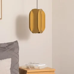 Hængelampe Corner, guldfarvet, højde 35 cm, metal, E27