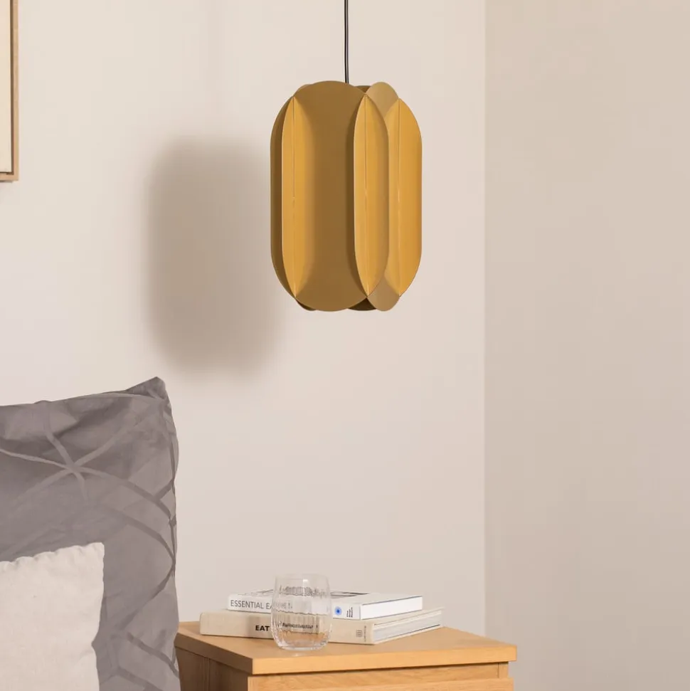 Hængelampe Corner, guldfarvet, højde 35 cm, metal, E27