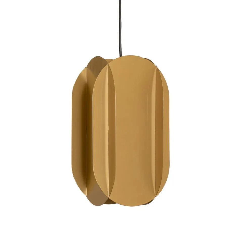 Hængelampe Corner, guldfarvet, højde 35 cm, metal, E27