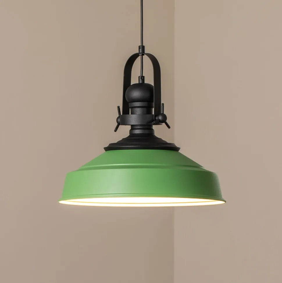 Hængelampe Craft, grøn, metal, Ø 41 cm, E27