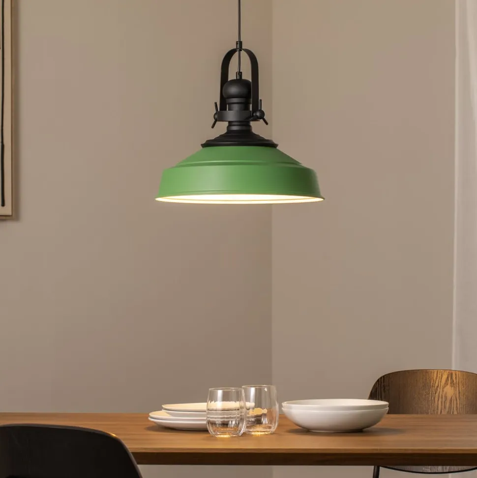 Hængelampe Craft, grøn, metal, Ø 41 cm, E27