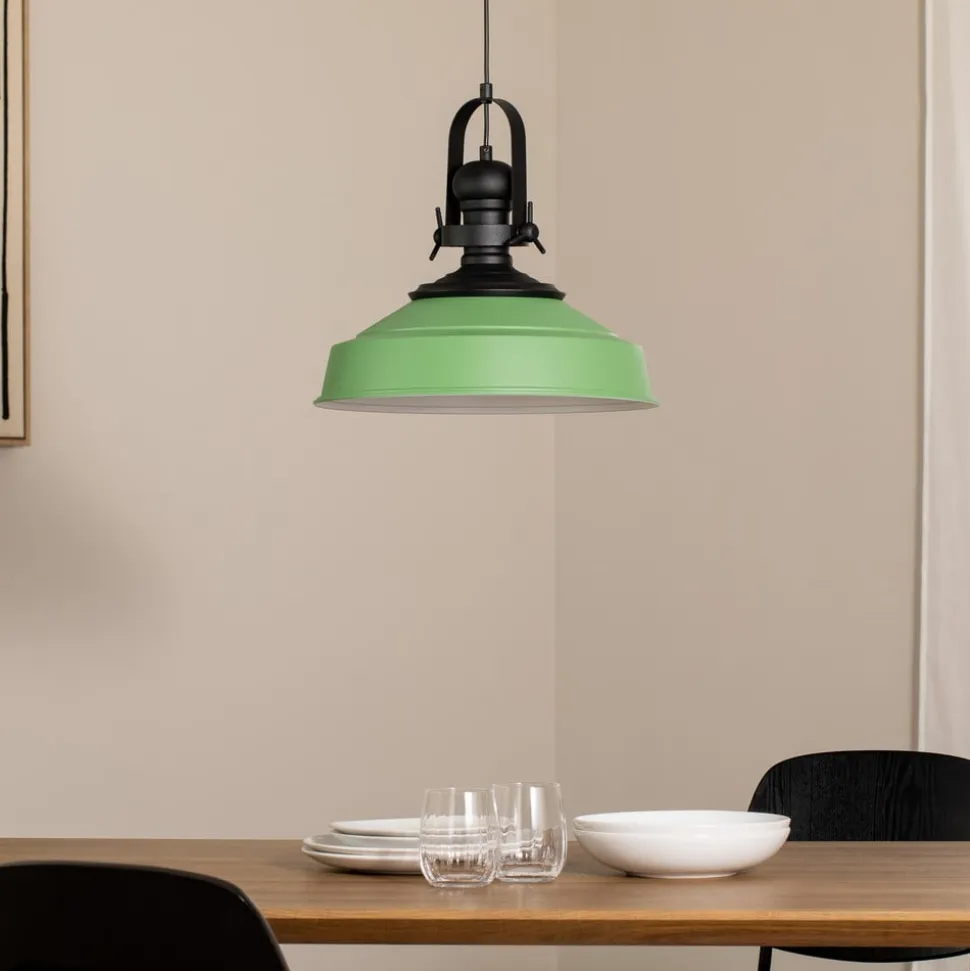 Hængelampe Craft, grøn, metal, Ø 41 cm, E27