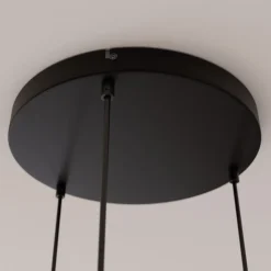 Hængelampe Cubus, Ø 50 cm, 3 lyskilder, klar/honningbrun, glas