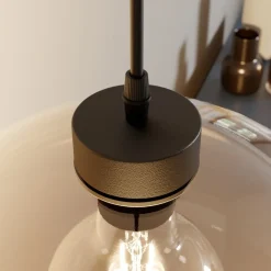 Hængelampe Cubus, rav, glas, Ø 30 cm, E27