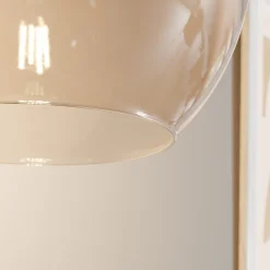 Hængelampe Cubus, rav, glas, Ø 30 cm, E27