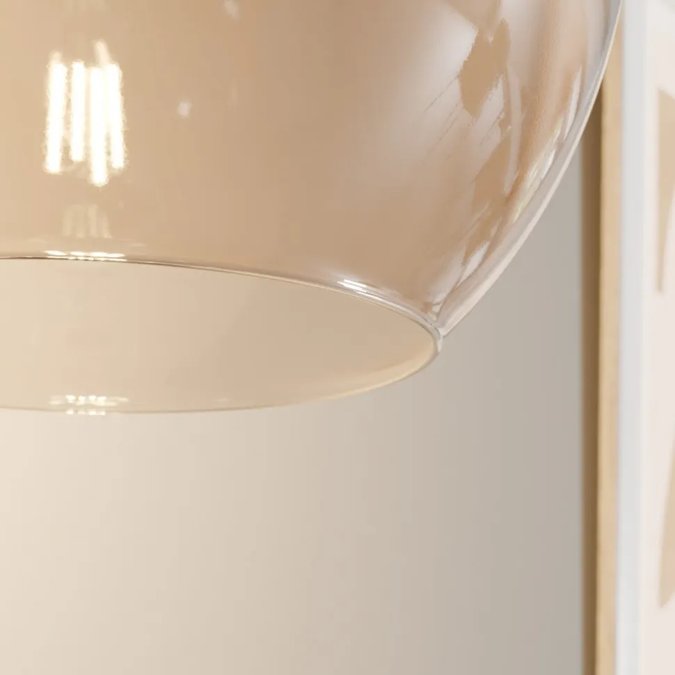 Hængelampe Cubus, rav, glas, Ø 30 cm, E27