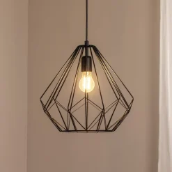 Hængelampe Diamond, sort, metal, Ø 37 cm, E27