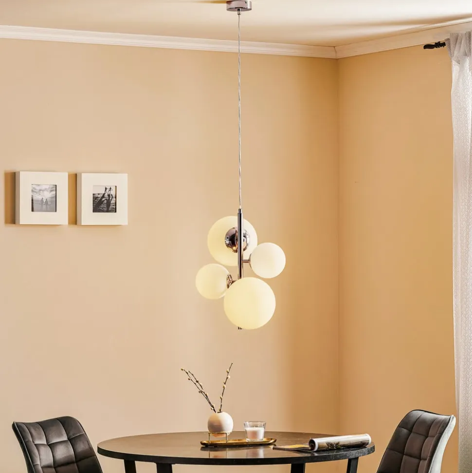 Hængelampe Dione, 4 lyskilder, krom