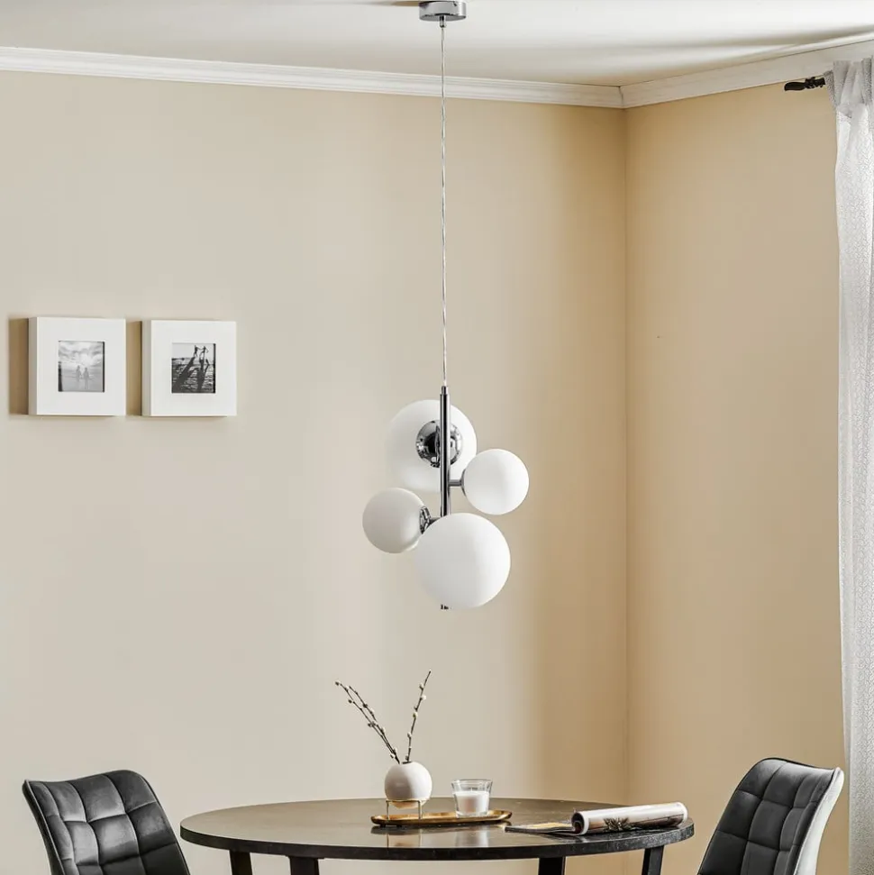 Hængelampe Dione, 4 lyskilder, krom